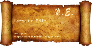 Mersitz Edit névjegykártya