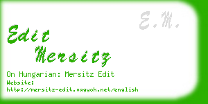 edit mersitz business card